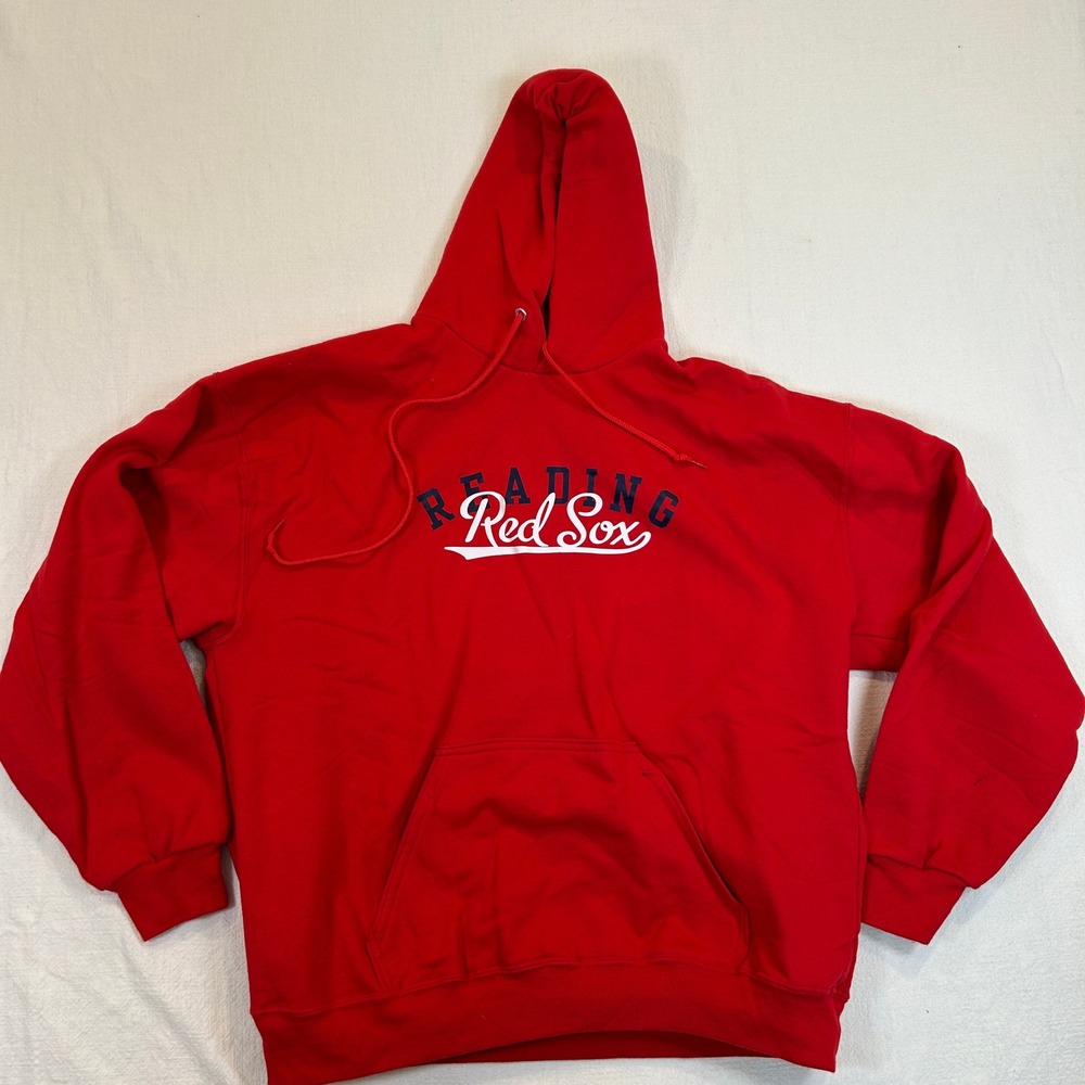 Holloway Reading Red Sox Hoodie Mens XL Red Graphic Fleece Sweatshirt Baseball